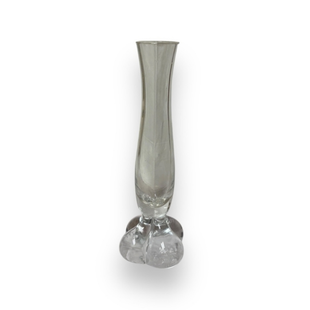 VINTAGE Mini Art Glass Elephant Foot Bud Vase